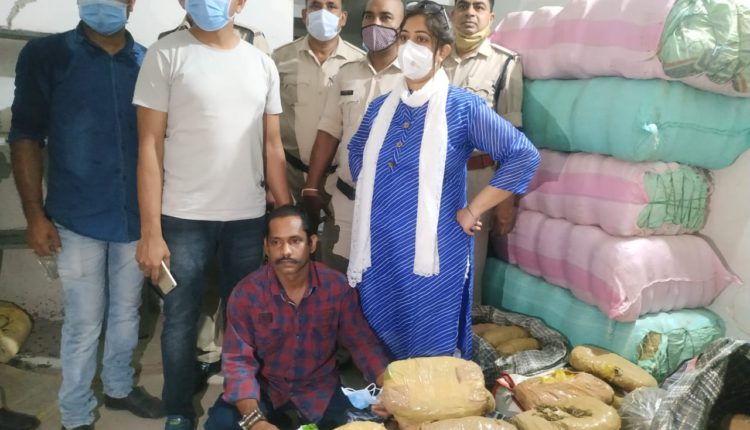 बिलासपुर -:पुलिस ने एक करोड़ क़ीमत का नौ सौ किलो गाँजा पकडा, कोविड इमरजेंसी गाड़ी में था गांजा