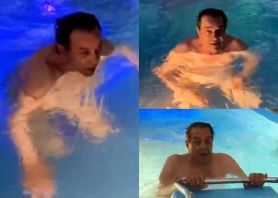 धर्मेंद्र ने पूल में किया वाटर एरोबिक्स, बोले- इंटरनेशनल योग दिवस पर जोश आ गया...