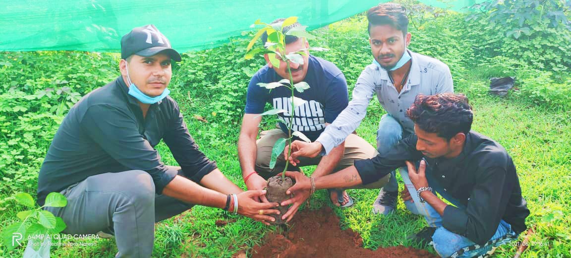 उमरिया : चंदिया थाना प्रभारी ने युवाओं के साथ किया वृक्षारोपण