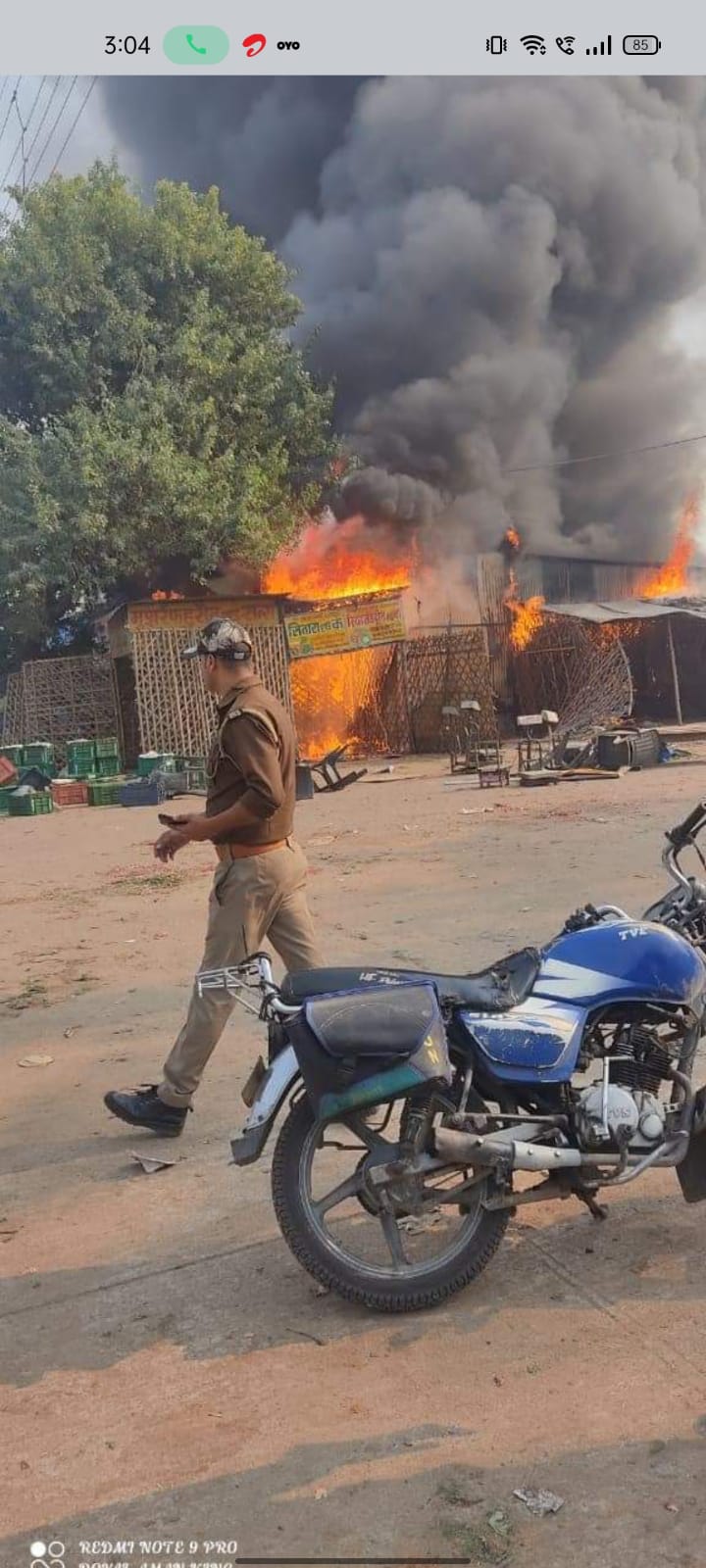 इटावा:शार्ट सर्किट से नवीन सब्जी मण्डी में लगी आग