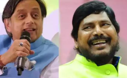 शशि थरूर की केंद्रीय मंत्री रामदास आठवले ने गिनाईं अंग्रेजी में गलतियां