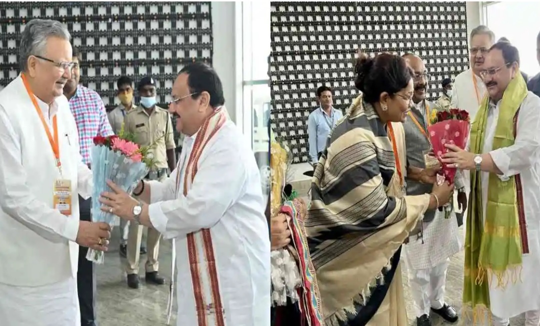 रायपुर : पहुंचे बीजेपी अध्यक्ष जेपी नड्डा...कार्यकर्ताओं की उमड़ी भीड़
