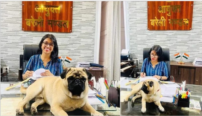बरेली :जानवरो के प्रति प्रेम भावना दर्शाती है मंडलायुक्त बरेली की यह तस्वीर
