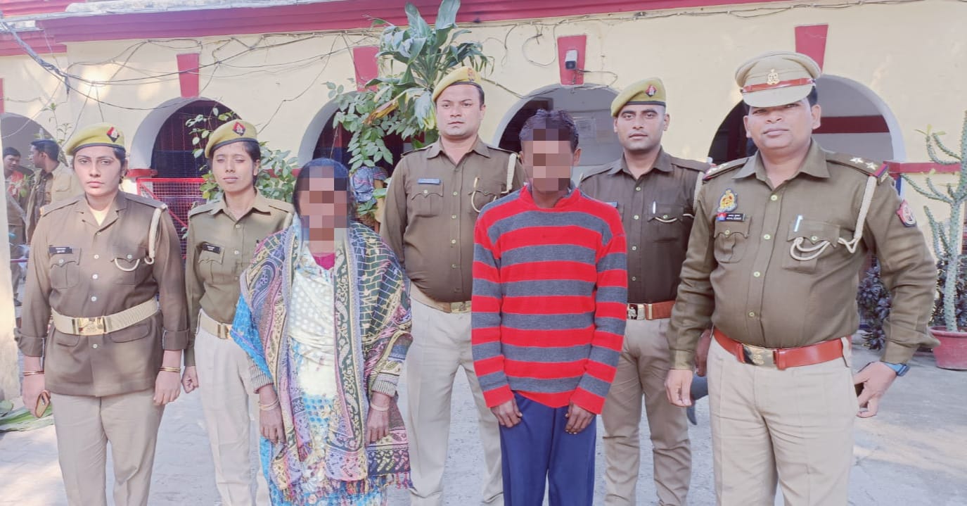 पीलीभीत: नवजात शिशु को झाडियों में फेंकने वाले दो अभियुक्तों को थाना बिलसण्डा पुलिस द्वारा किया गया गिरफ्तार।