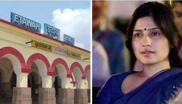 यात्रीगण कृपया ध्यान दें... मैनपुरी से डिंपल भाभी को जिताएं ! इटावा रेलवे स्टेशन पर एनाउंसमेंट स्पीकर से मैनपुरी संसदीय सीट की सपा उम्मीदवार डिंपल यादव के प्रचार वाला उद्घोष सुनाई दिया