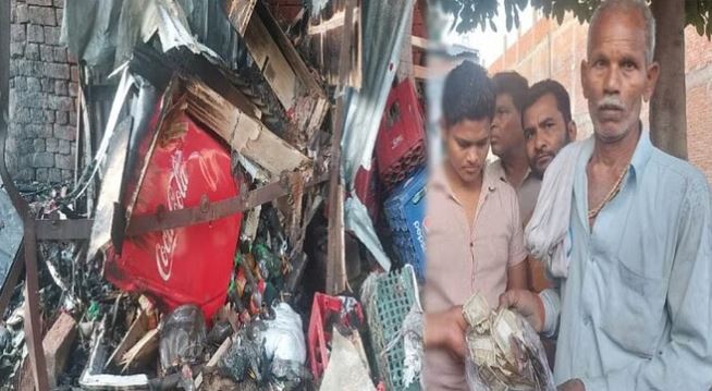 मैनपुरी : चाय के खोखे में लगी आग, अचानक फट गया सिलिंडर, आग बुझा रहे दो सिपाहियों सहित आधा दर्जन लोग घायल