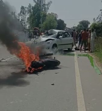 पीलीभीत :पूरनपुर- बंडा नेशनल हाईवे फिर से हुआ खून से लाल