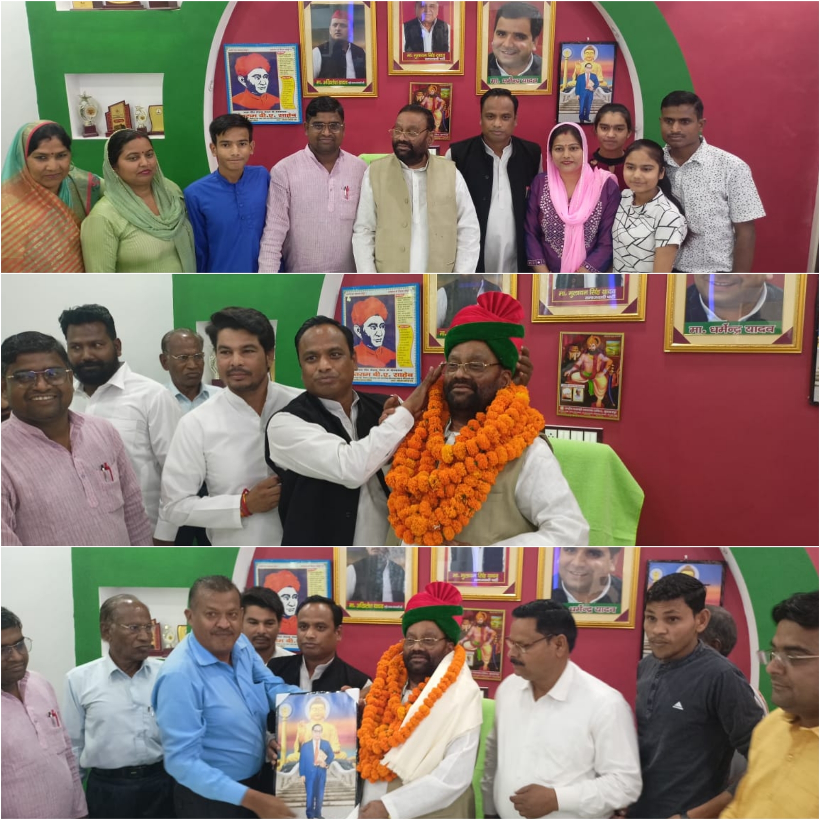 बदायूं: स्वामी प्रसाद मौर्य का बिसौली में डॉ राकेश प्रजापति के आवास पर हुआ जोरदार स्वागत।
