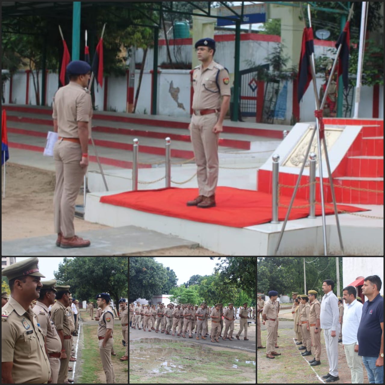 पुलिस अधीक्षक पीलीभीत द्वारा सभी पुलिसकर्मियों को करायी गई शुक्रवार की परेड।
