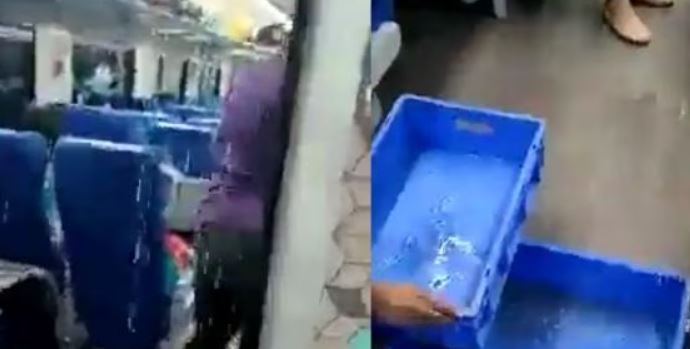 वंदे भारत एक्सप्रेस के कोच में बरसने लगा पानी, उठे सवाल