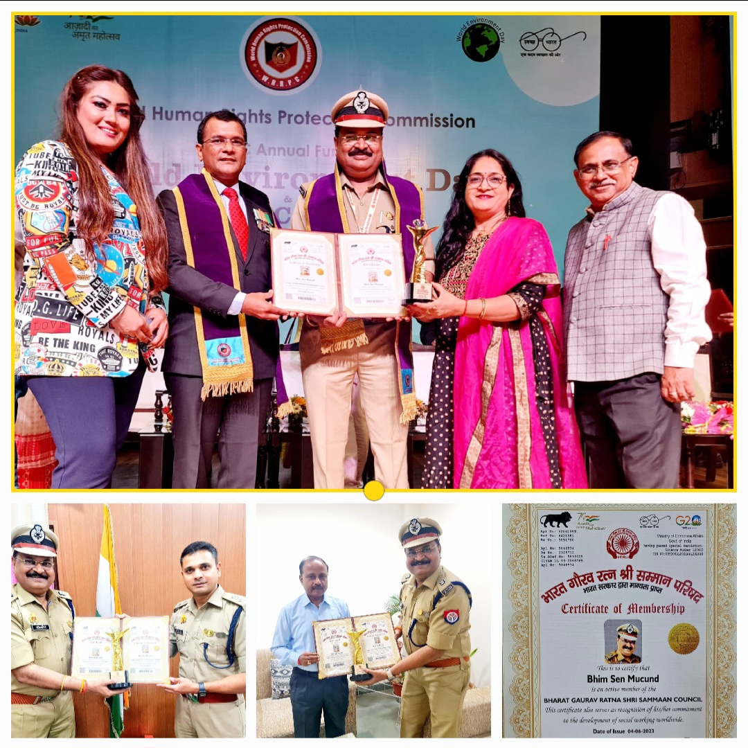 फर्रुखाबाद: डीएम -एसपी ने जिला जेल अधीक्षक भीमसेन मुकुंद को भारत गौरव रत्न श्रीसम्मान परिषद का प्रमाण पत्र देकर दी बधाई