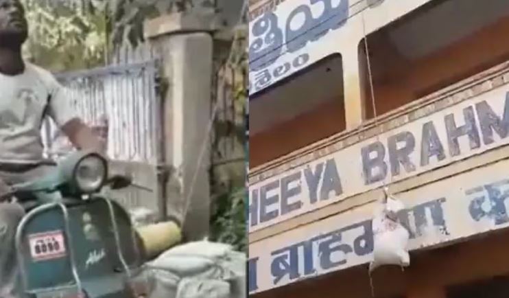 छत पर ईंट चढ़ाने के लिए शख्स ने निकाला गजब का देसी जुगाड़