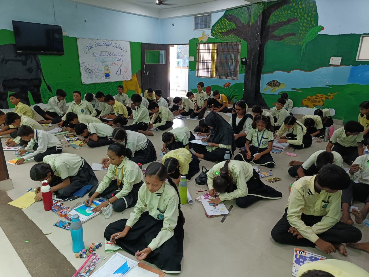 जौनपुर:न्यू एरा स्कूल से पंद्रह बच्चो का अंतर्राष्ट्रीय आर्ट प्रतियोगिता के लिए  किया गया चयन