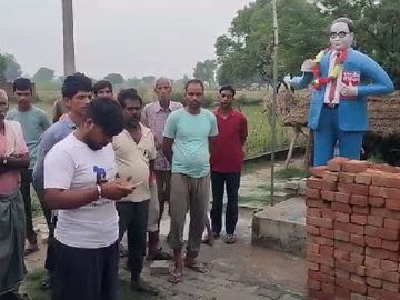 मैनपुरी में डॉ. आम्बेडकर की प्रतिमा तोड़ी,गांव का माहौल बिगड़ने की कोशिश, 2 साल में दूसरी बार वारदात