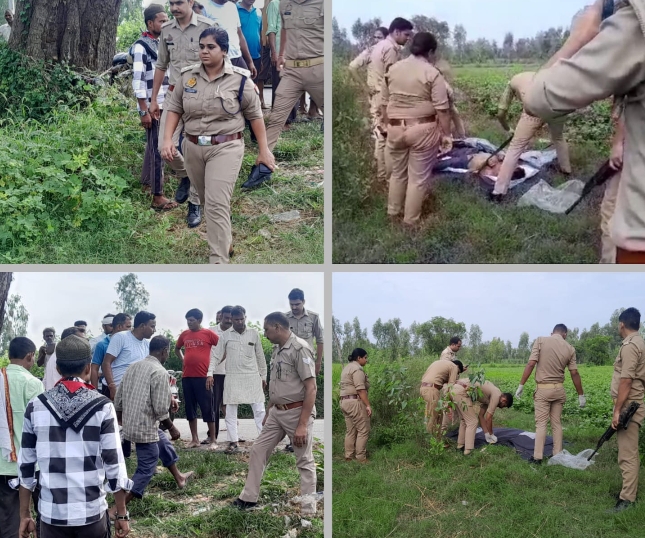 बरेली - सिरौली थाना क्षेत्र में शव मिलने से मचा हड़कंप भारी पुलिस बल मौजूद।
