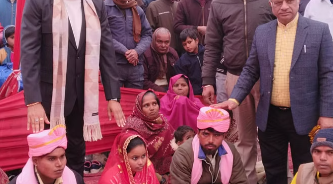 पीलीभीत में 936 जोड़े सामूहिक रूप से विवाह बंधन में बंधे