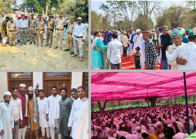 बरेली - आंवला तहसील क्षेत्र में हर्षोल्लास के साथ मनाई गई ईद-उल-फितर लोगों ने नमाज के बाद मांगी अमन-चैन की दुआ।
