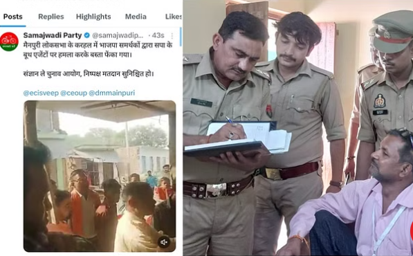 मैनपुरी में सपा का बस्ता फेंका, तो कहीं नहीं डालने दे रहे वोट ?