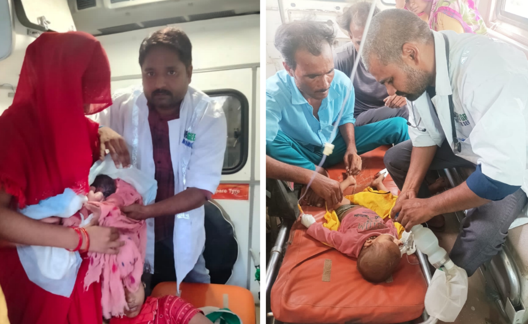 औरैया: डॉक्टर ने किया रिफर,विषम परिस्थितियों में गंभीर स्थिति देख रास्ते में ई एम टी ने कराया सफल प्रसव