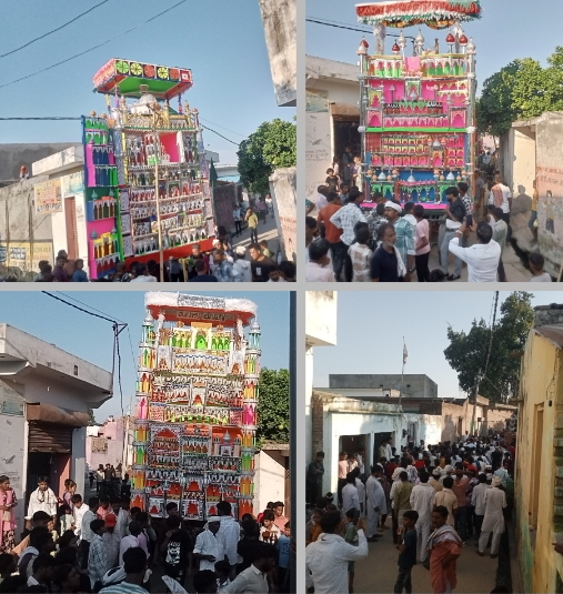 बरेली :आंवला में मोहर्रम पर हर्षोल्लास से निकाले गए ताजिया।
