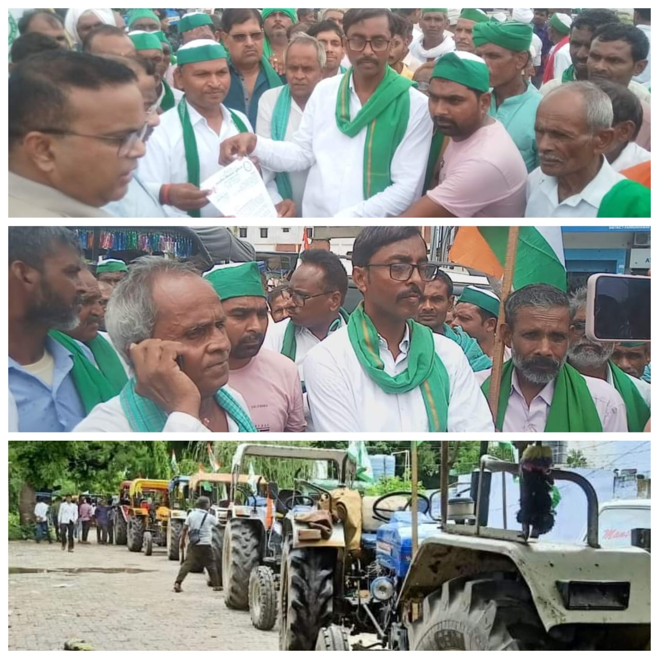 फर्रुखाबाद: भारतीय किसान यूनियन टिकैत ने निकाली सदभावना तिरंगा किसान ट्रैक्टर यात्रा