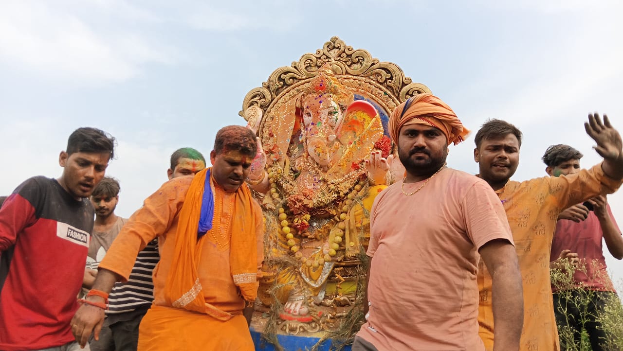 कन्नौज: स्थापना के सात दिन बाद गणेश प्रतिमा का विसर्जन