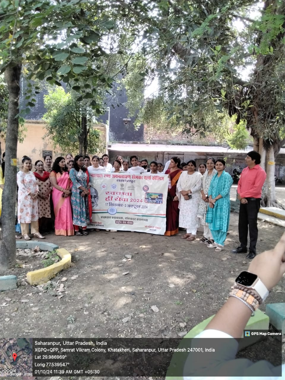 साहरनपुर :मुन्नालाल और जय नारायण खेमका गर्ल्स कॉलेज में गांधी जयंती की उपलक्ष में " स्वच्छता ही सेवा पखवाड़ा" मनाया गया