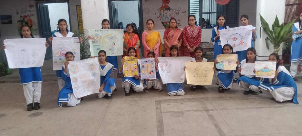 फर्रुखाबाद:फाइलेरिया से बचाव हेतु छात्राओं की पहल: मदन मोहन कनौडिया इंटर कॉलेज में पोस्टर प्रतियोगिता का आयोजन।