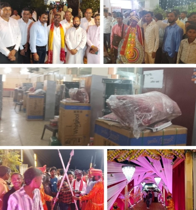 बरेली - समाजसेवी निहाल सिंह लोधी ने राज गार्डन आंवला में ग्यारह जोड़ो की कराई शादी।