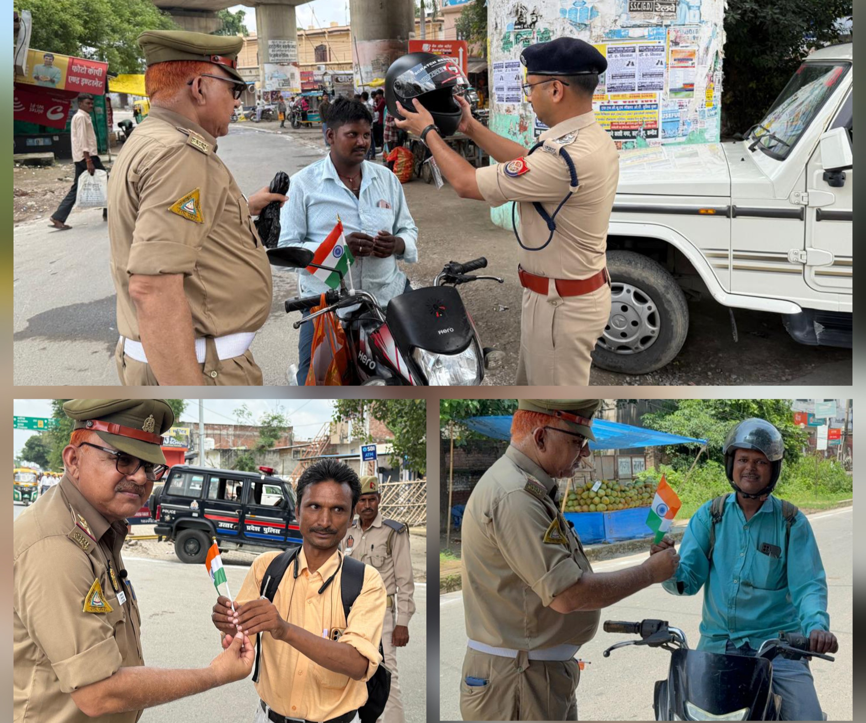 कन्नौज:स्वतंत्रता दिवस पर कन्नौज यातायात पुलिस का अनोखा जागरूकता अभियान