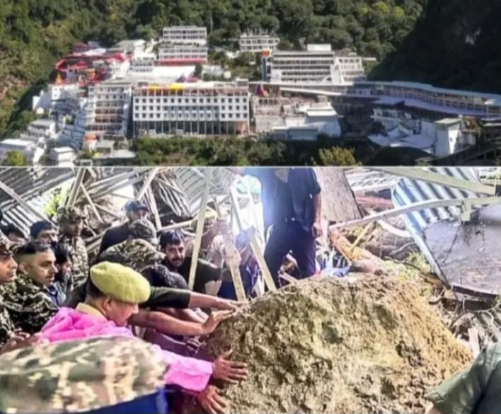 जम्मू:वैष्णो देवी यात्रा मार्ग पर भूस्खलन, 5 श्रद्धालुओं की मौत, 14 घायल