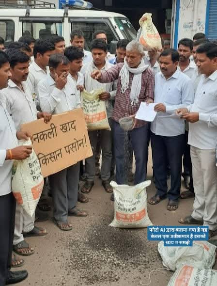 फर्रुखाबाद:डीएपी खाद में कंकड़ मिले, किसान भड़के: दुकानदार फरार, पुलिस जांच में जुटी; एसडीएम ने कार्रवाई के निर्देश दिए