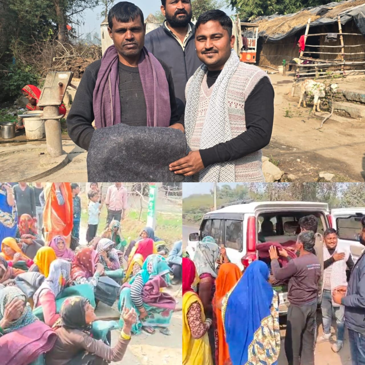 बांदा में समाजसेवी रोहित सिंह ने पेश की मानवता की मिसाल, गुरेह गांव में बांटे 300 कंम्बल