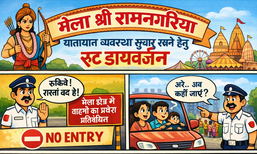 फर्रुखाबाद:मेला श्री रामनगरिया के दौरान यातायात व्यवस्था सुचारु रखने हेतु रूट डायवर्जन लागू