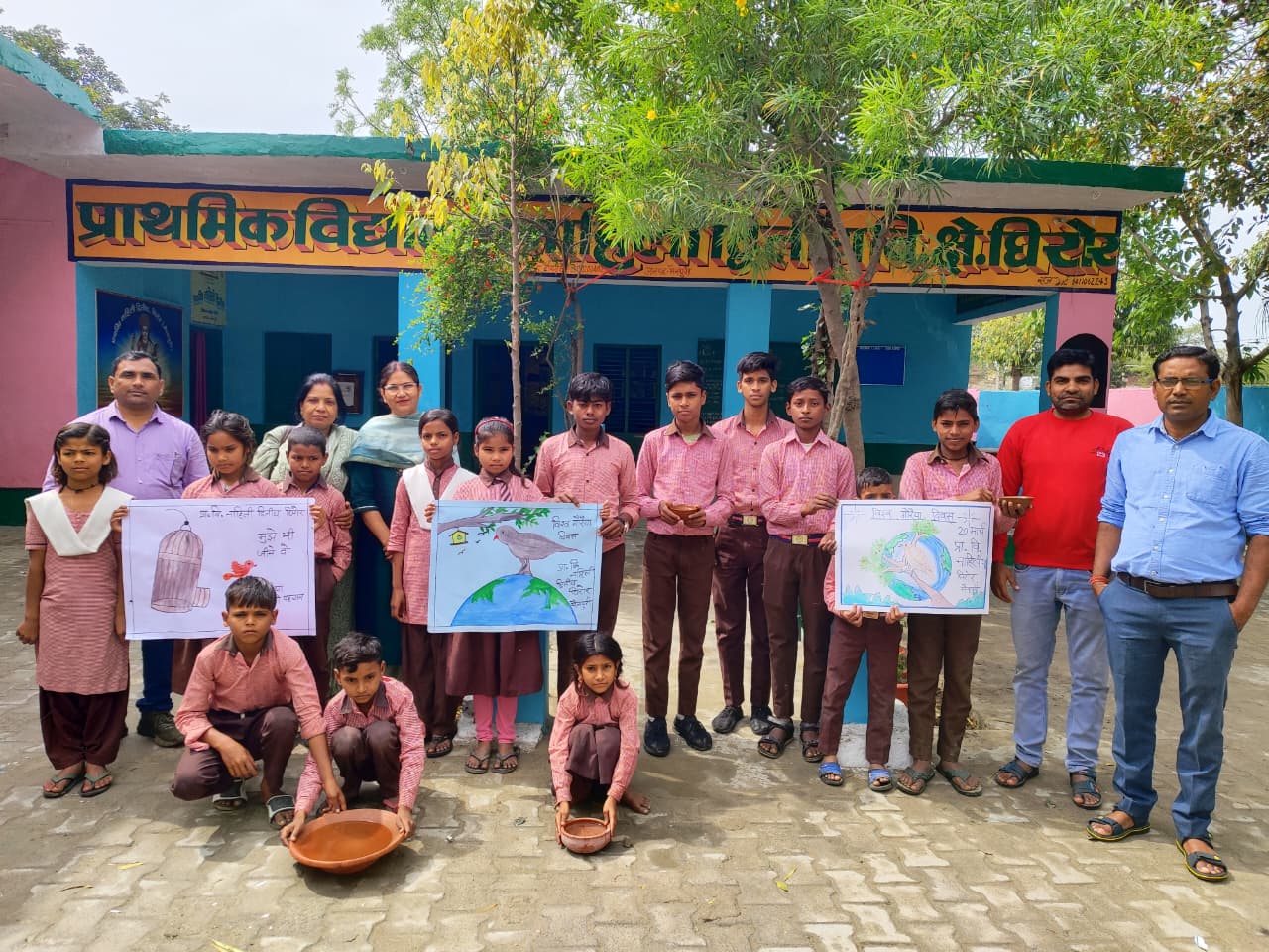 मैनपुरी के प्राथमिक विद्यालय नाहिली द्वितीय विकास खण्ड घिरोर में विश्व गौरैया दिवस मनाया गया