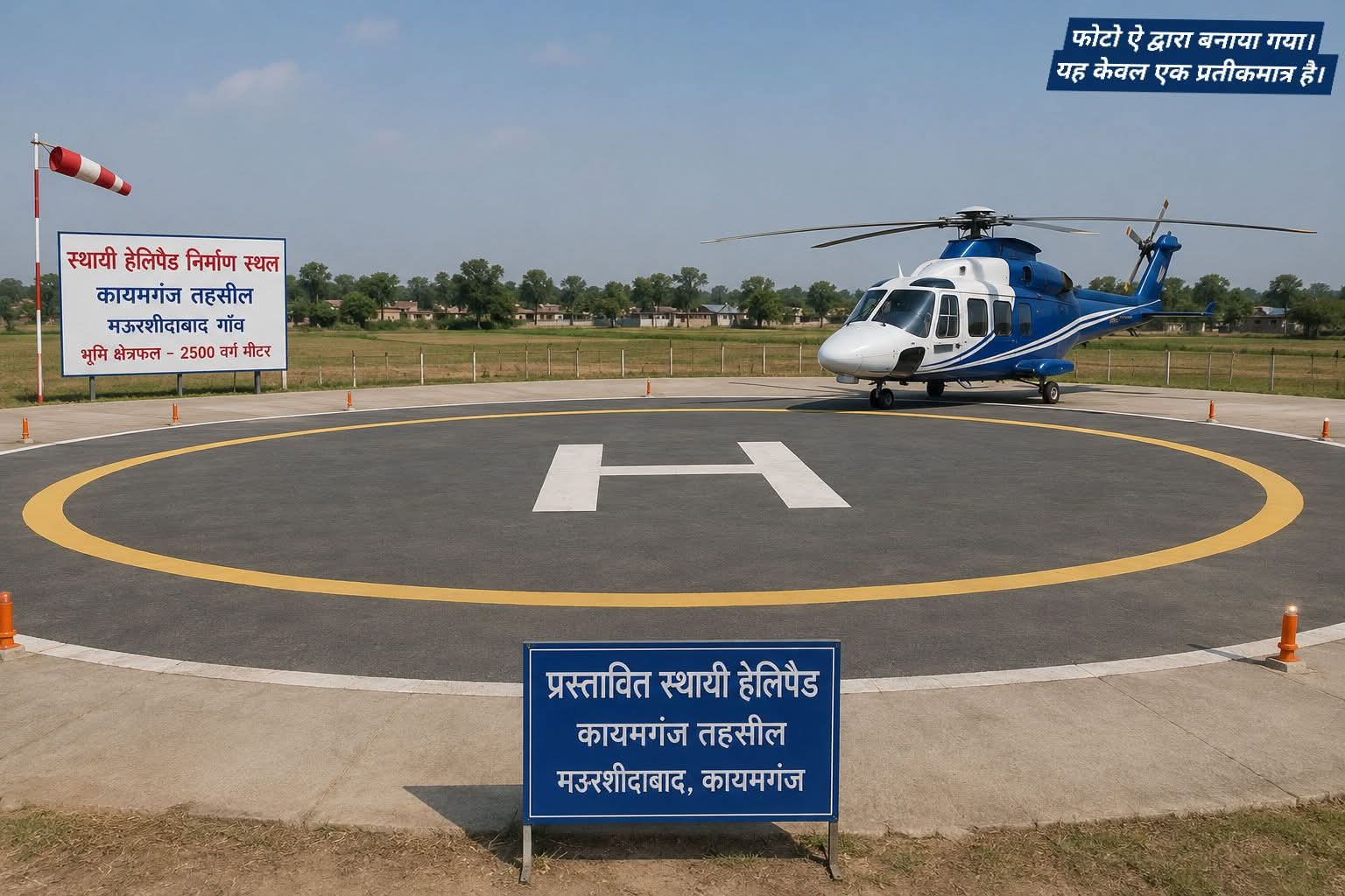 फर्रुखाबाद:कायमगंज में बनेगा स्थायी हेलीपैड, मऊरशीदाबाद में 2500 वर्ग मीटर भूमि चिन्हित