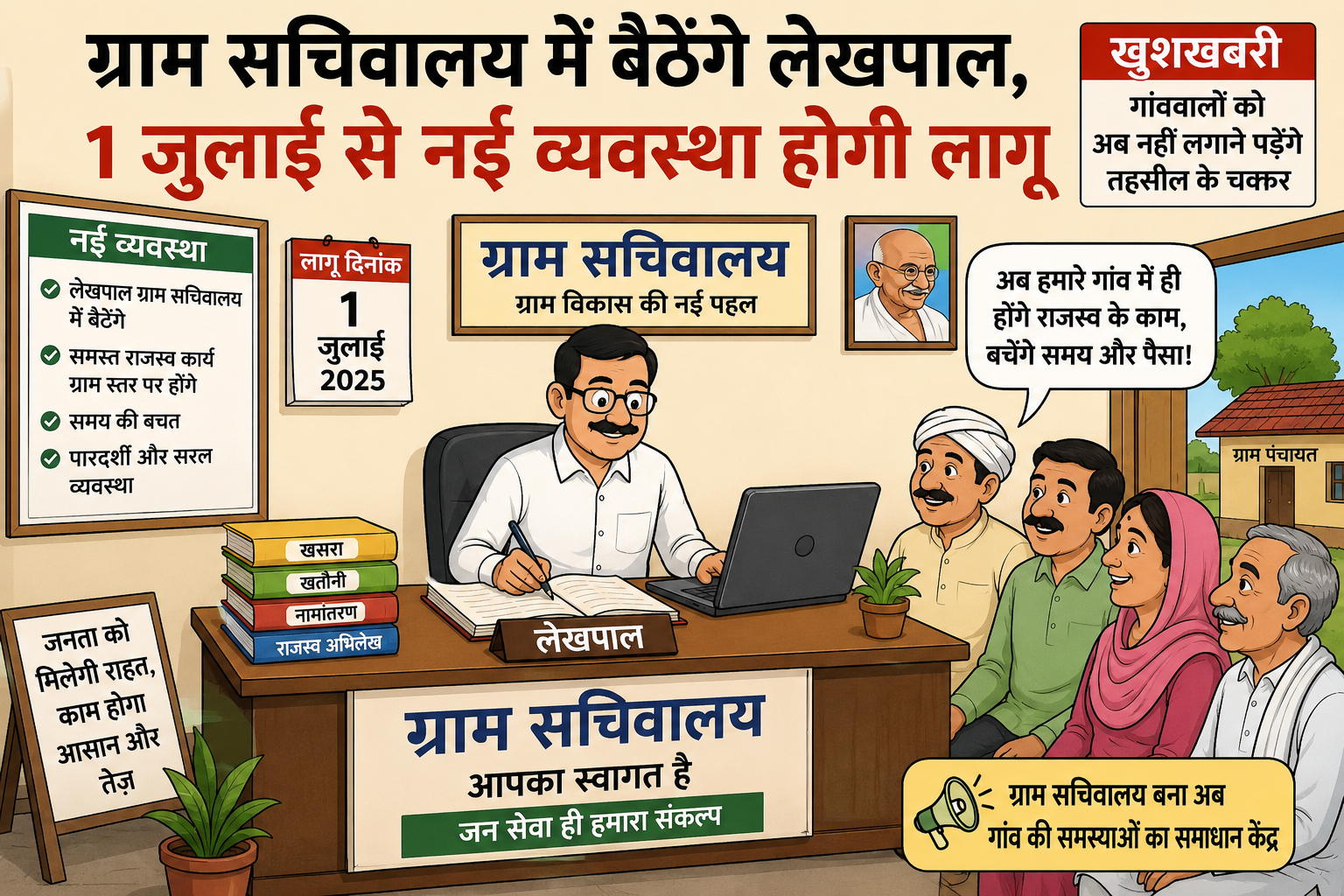 लखनऊ: ग्राम सचिवालय में बैठेंगे लेखपाल, 1 जुलाई से नई व्यवस्था होगी लागू