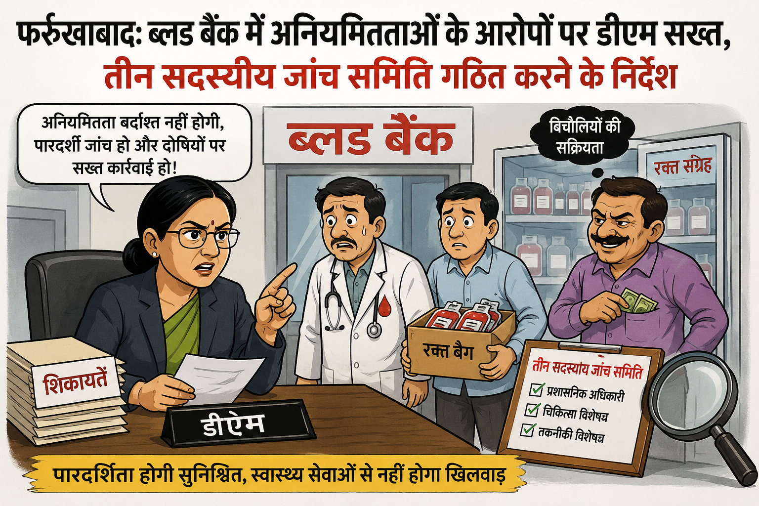 फर्रुखाबाद: ब्लड बैंक में अनियमितताओं के आरोपों पर डीएम सख्त, तीन सदस्यीय जांच समिति गठित करने के निर्देश