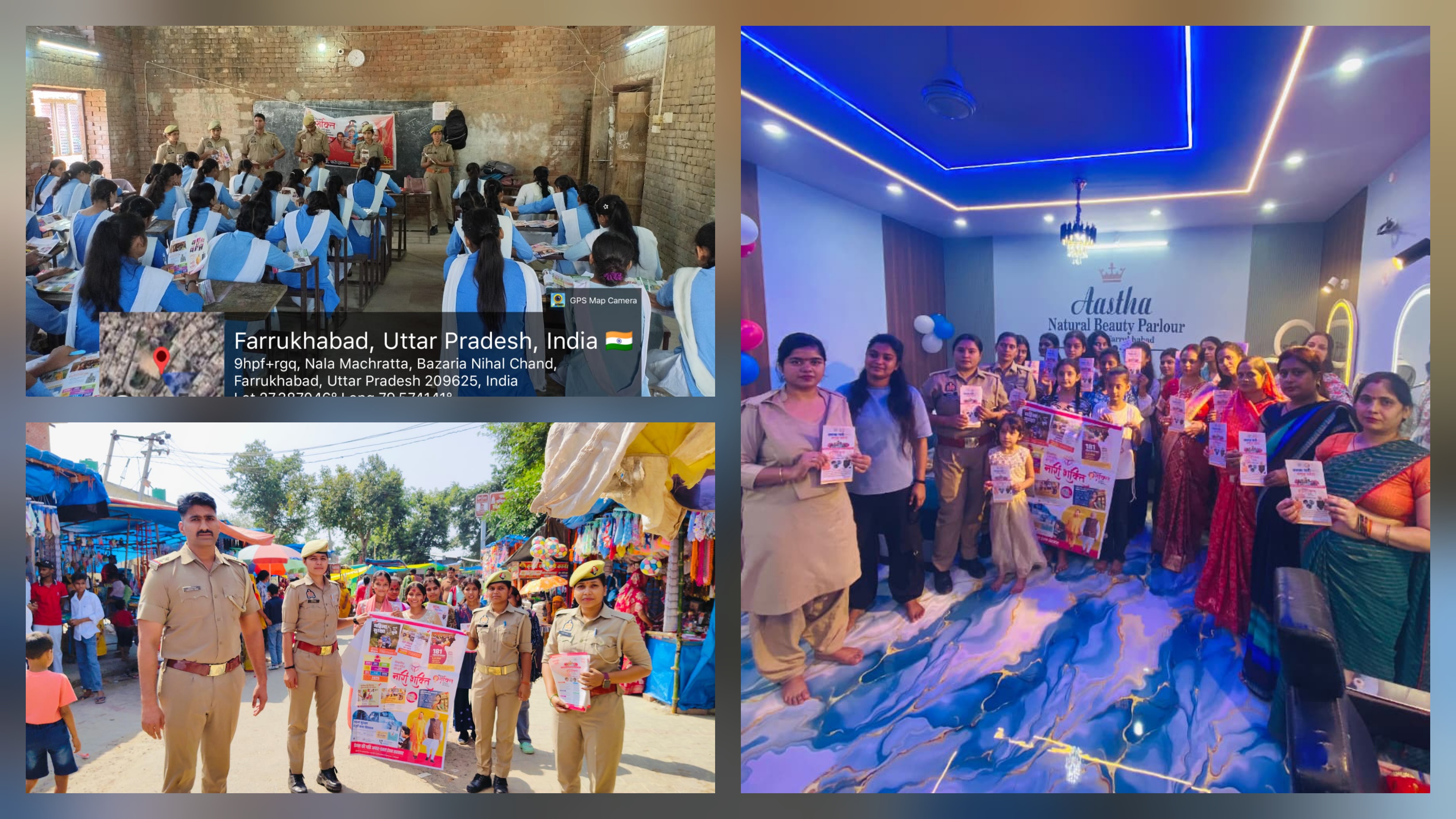 फर्रुखाबाद-विभिन्न थानों में 'मिशन शक्ति फेज-6' के तहत महिलाओं एवं बालिकाओं की सुरक्षा हेतु चलाए गए जागरूकता अभियान